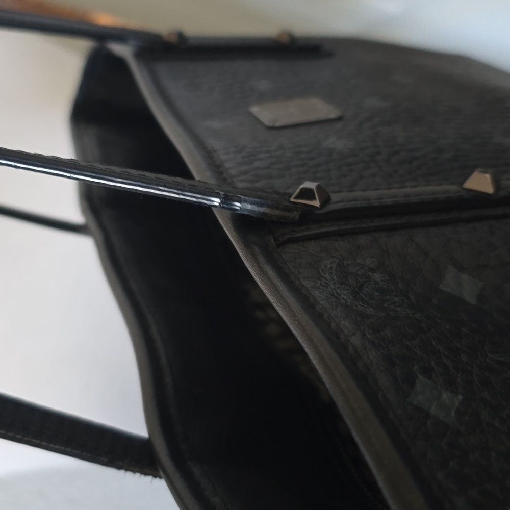MCM Black Textured Tote - Picture 10 of 12